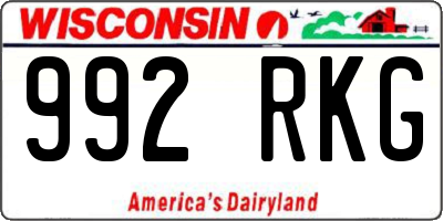 WI license plate 992RKG