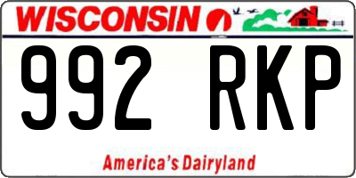WI license plate 992RKP