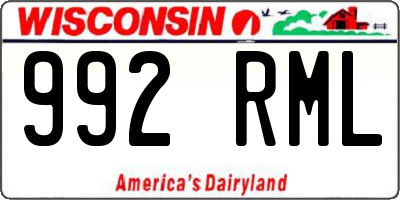 WI license plate 992RML