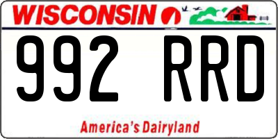 WI license plate 992RRD