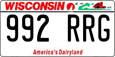 WI license plate 992RRG