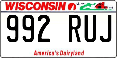 WI license plate 992RUJ