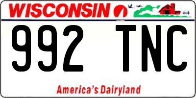 WI license plate 992TNC