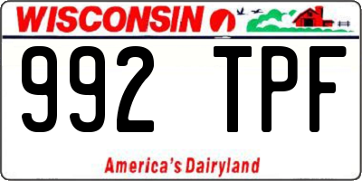 WI license plate 992TPF