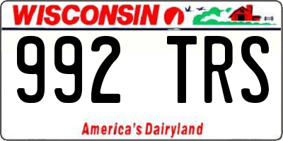 WI license plate 992TRS