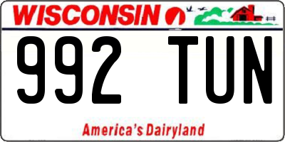 WI license plate 992TUN