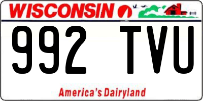 WI license plate 992TVU