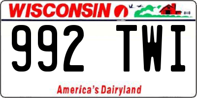 WI license plate 992TWI