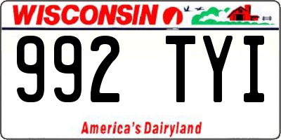 WI license plate 992TYI