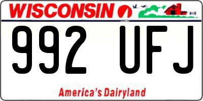 WI license plate 992UFJ
