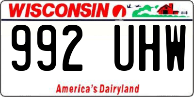 WI license plate 992UHW