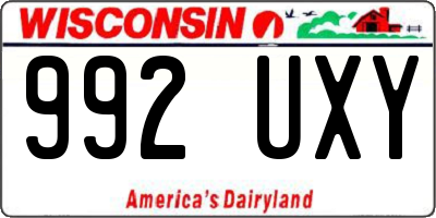 WI license plate 992UXY