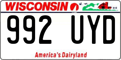 WI license plate 992UYD