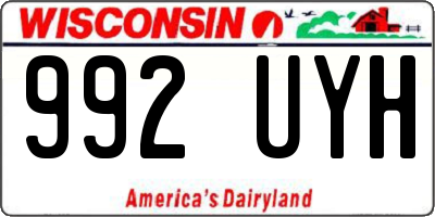 WI license plate 992UYH