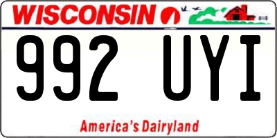 WI license plate 992UYI