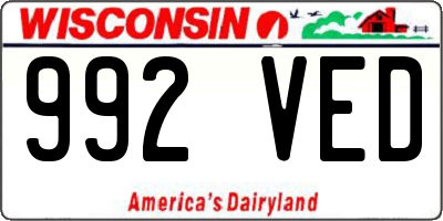 WI license plate 992VED