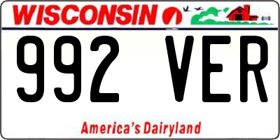 WI license plate 992VER