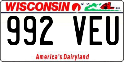 WI license plate 992VEU