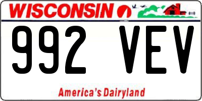 WI license plate 992VEV