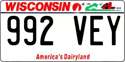 WI license plate 992VEY