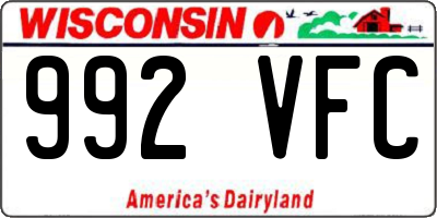 WI license plate 992VFC