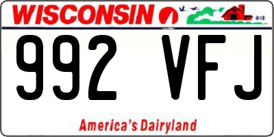 WI license plate 992VFJ