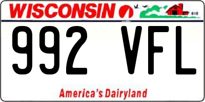WI license plate 992VFL