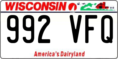 WI license plate 992VFQ