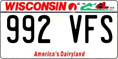 WI license plate 992VFS