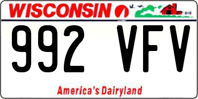 WI license plate 992VFV