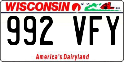 WI license plate 992VFY