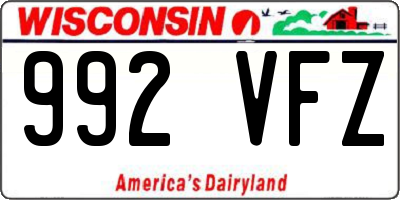WI license plate 992VFZ