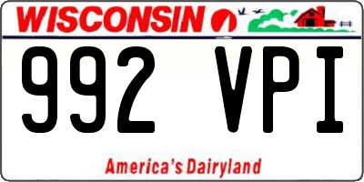 WI license plate 992VPI