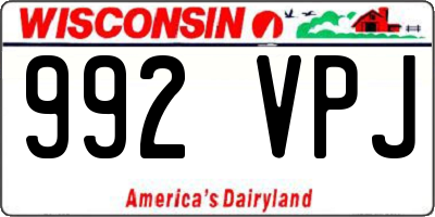 WI license plate 992VPJ