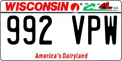 WI license plate 992VPW
