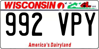 WI license plate 992VPY