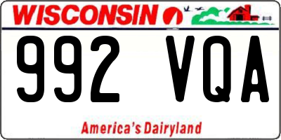 WI license plate 992VQA