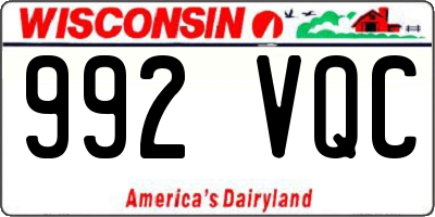 WI license plate 992VQC