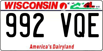 WI license plate 992VQE