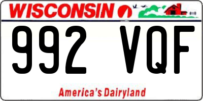 WI license plate 992VQF