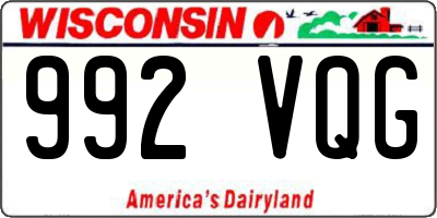 WI license plate 992VQG