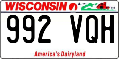 WI license plate 992VQH