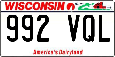WI license plate 992VQL