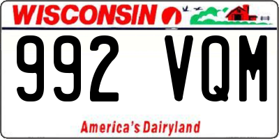 WI license plate 992VQM