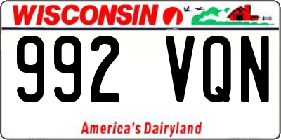 WI license plate 992VQN