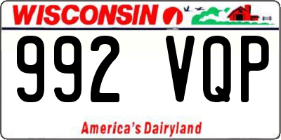 WI license plate 992VQP