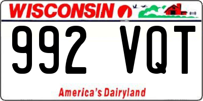 WI license plate 992VQT