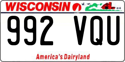 WI license plate 992VQU