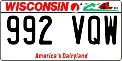WI license plate 992VQW