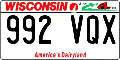 WI license plate 992VQX